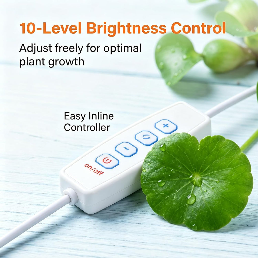 Small Aquarium Light Clip on Fish Tank Light LED USB Full Spectrum Light with Dimmer Multi-Color White+Blue+Red for