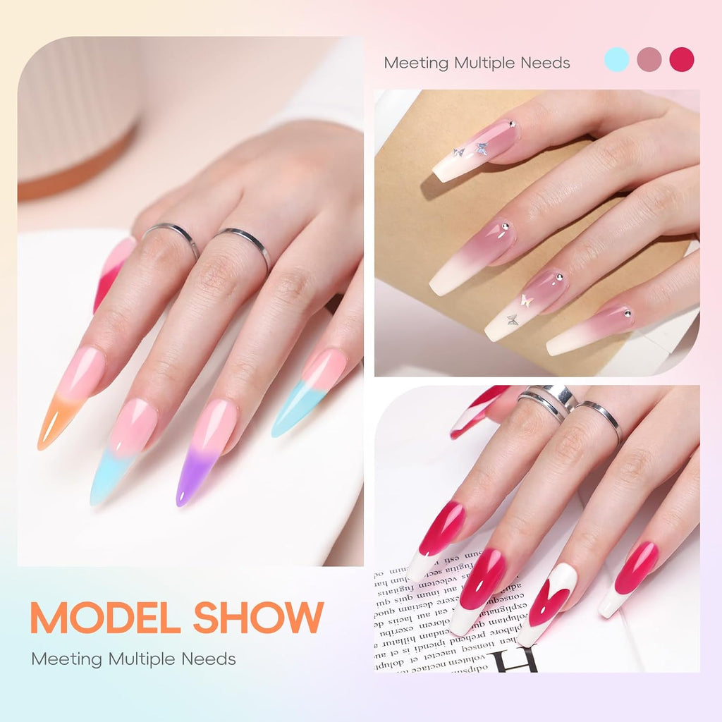 52Pcs Poly Nail Gel Kit with Drill and U V Light, 24 Colors