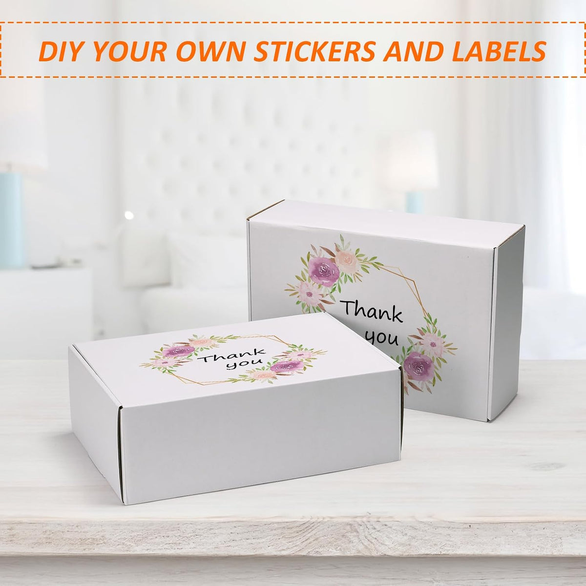 12x8x4 Shipping Boxes Set of 20, White Corrugated Cardboard Mailer Box for Packing Small Business