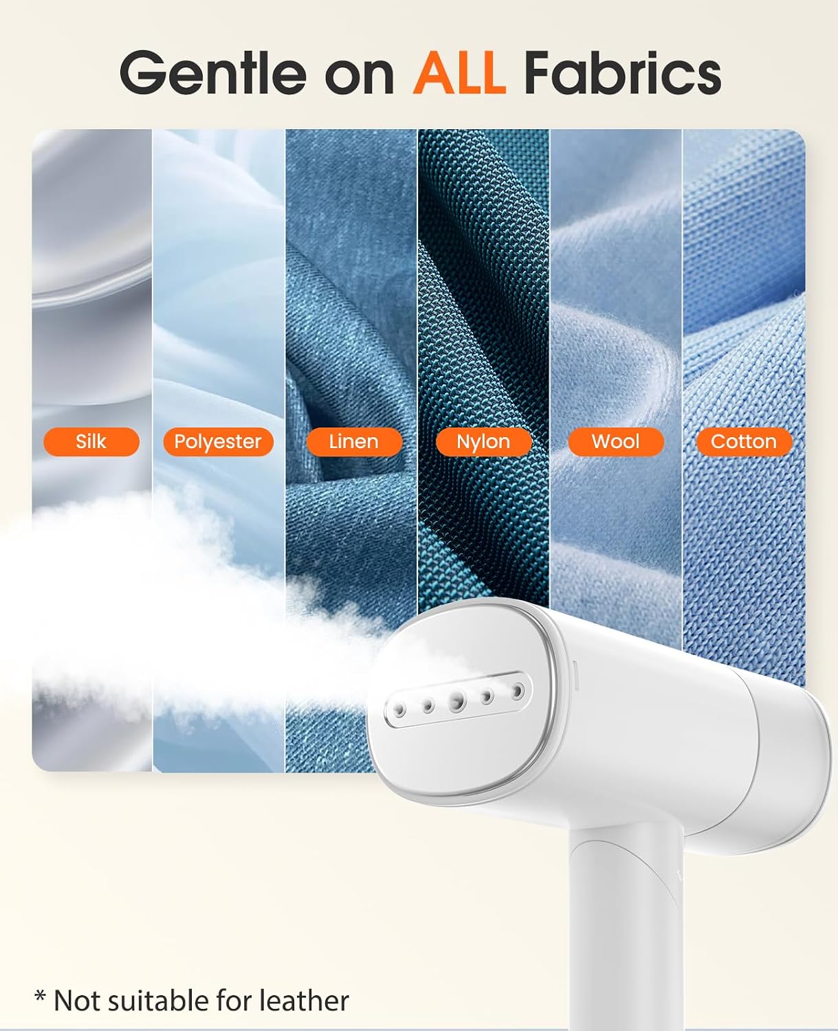 Handheld Steamer for Clothes, 1200W Foldable Travel Steamer, 20 Sec Preheat Garments Wrinkle Remover, 120V Portable