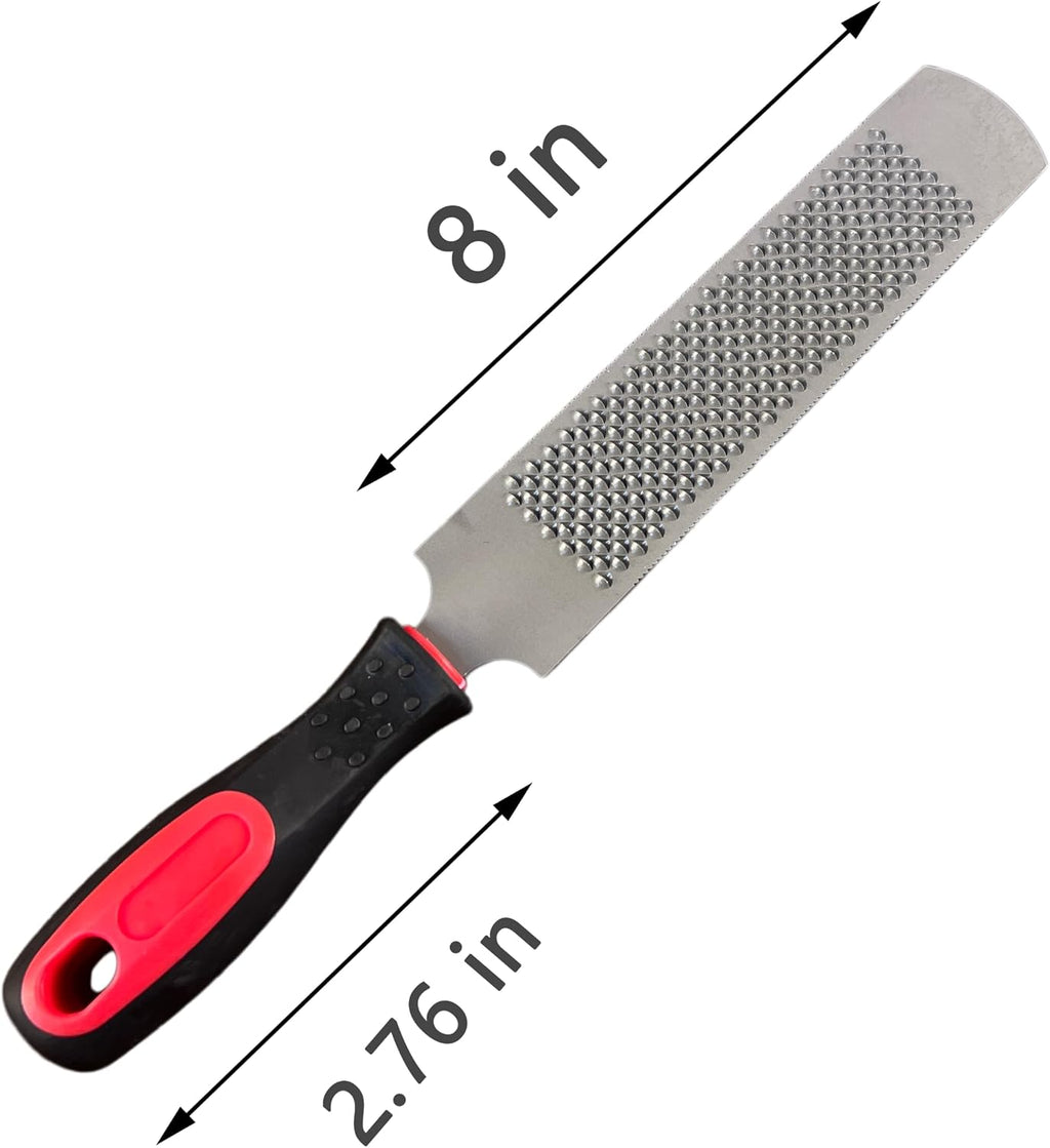 T12 Carbon Steel Horse Hoof Rasp - 8", 14" Professional Farrier Tool with Non-Slip Rubber Handle for