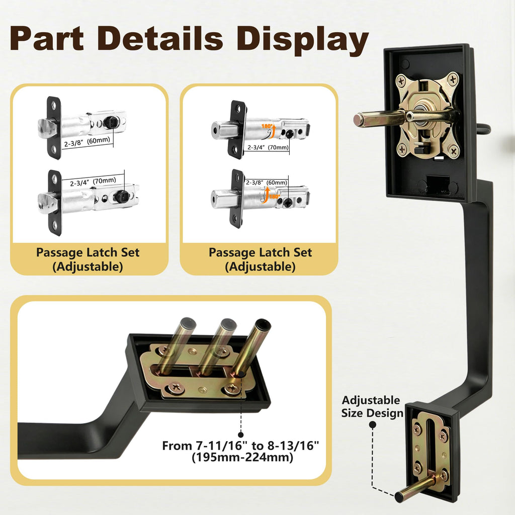Heavy Duty Matte Black Front Door Handle and Deadbolt Set