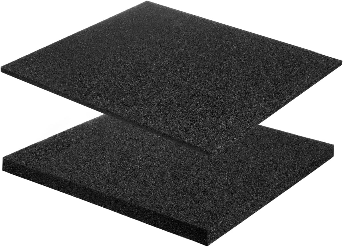 2 Pcs Black Foam Inserts 12"Lx12"Wx1"T & 12"Lx12"Wx0.4"T