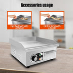 14" Commercial Electric Griddle,Electric Countertop Flat Top Griddle,110V 1500W Electric Flat Top Grill,Non-Stick