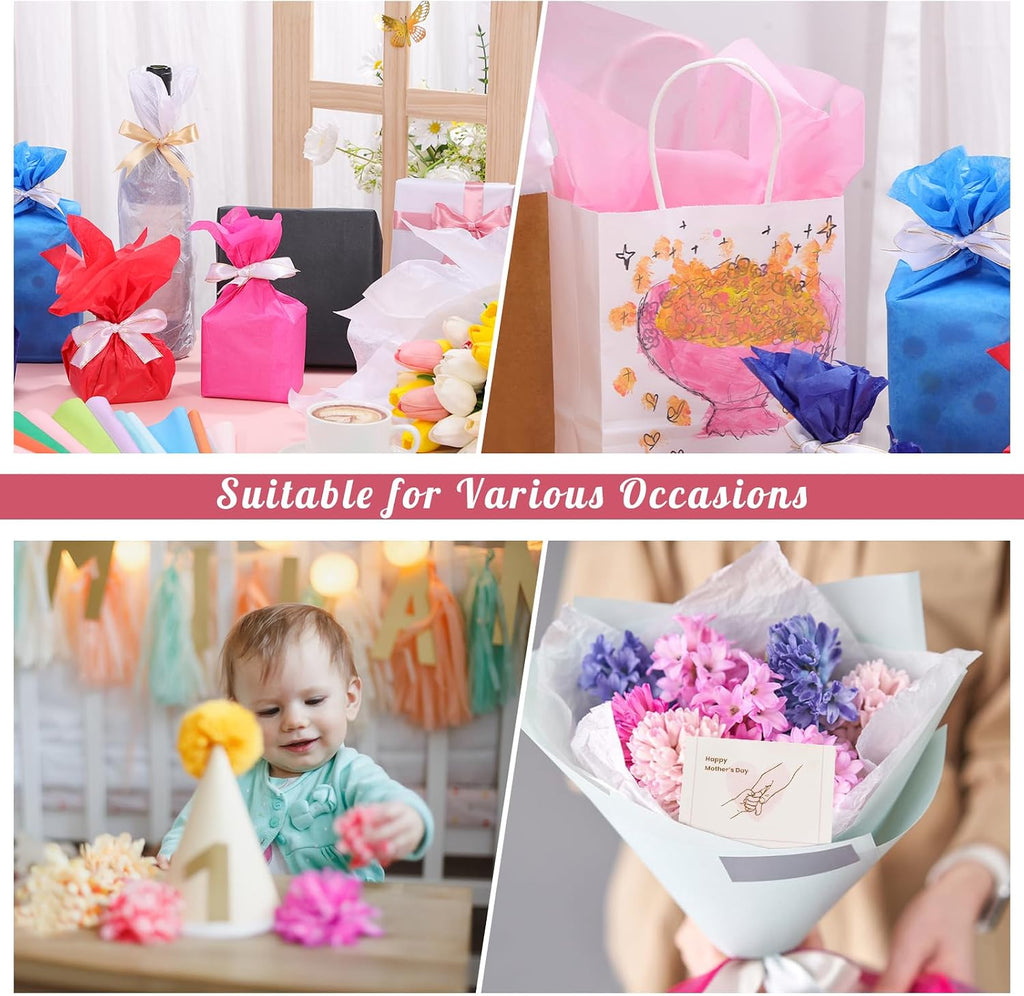 160 Sheets Tissue Paper for Gift Bags 20 X 14 Inches Multicolor