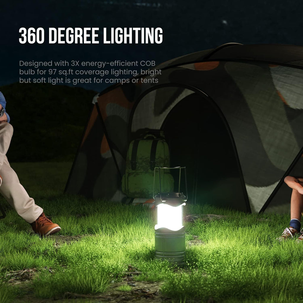 LED Camping Lantern, 4 Pack Battery Powered Flashlight for Power Outages, Portable Collapsible Hanging Light