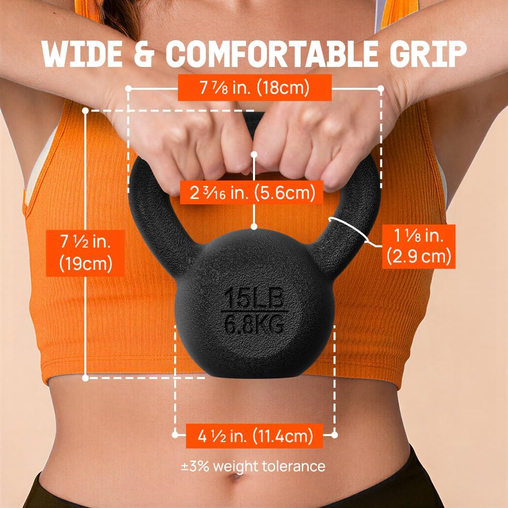Cast Iron Kettlebell, Strength Training Kettlebells 5-80 Lb (5,10,15,20,25,30,35,40,45,50,60,70,80 Lb) for Full Body