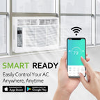 WiFi Enabled 6,000 BTU Window Air Conditioner, Smart Window AC Unit with Remote, Energy Saving, Easy Install Kit