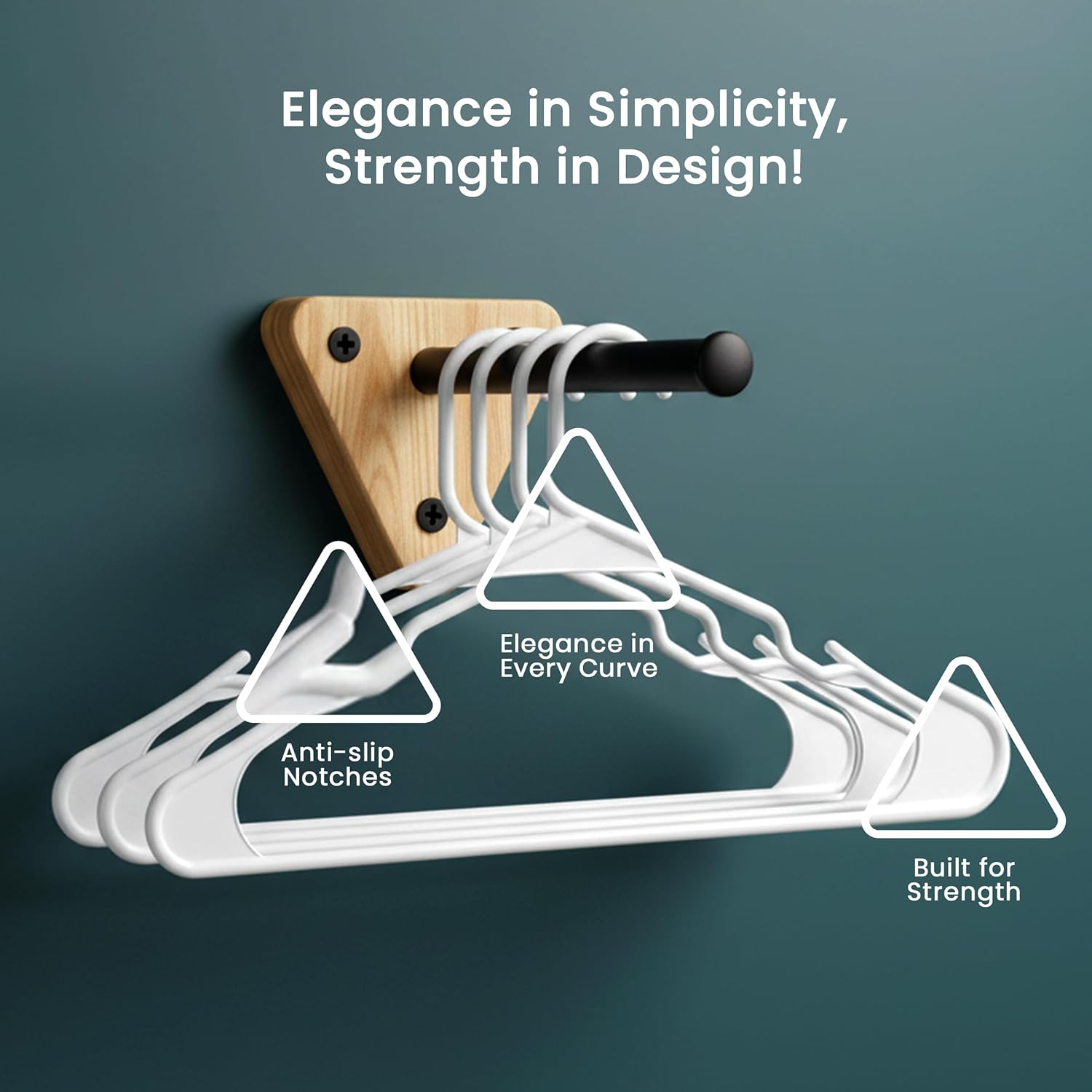 Plastic Hangers 50 Pack - Space Saving Clothes Hanger - Durable and Strong Closet Organizers and Storage Makes It