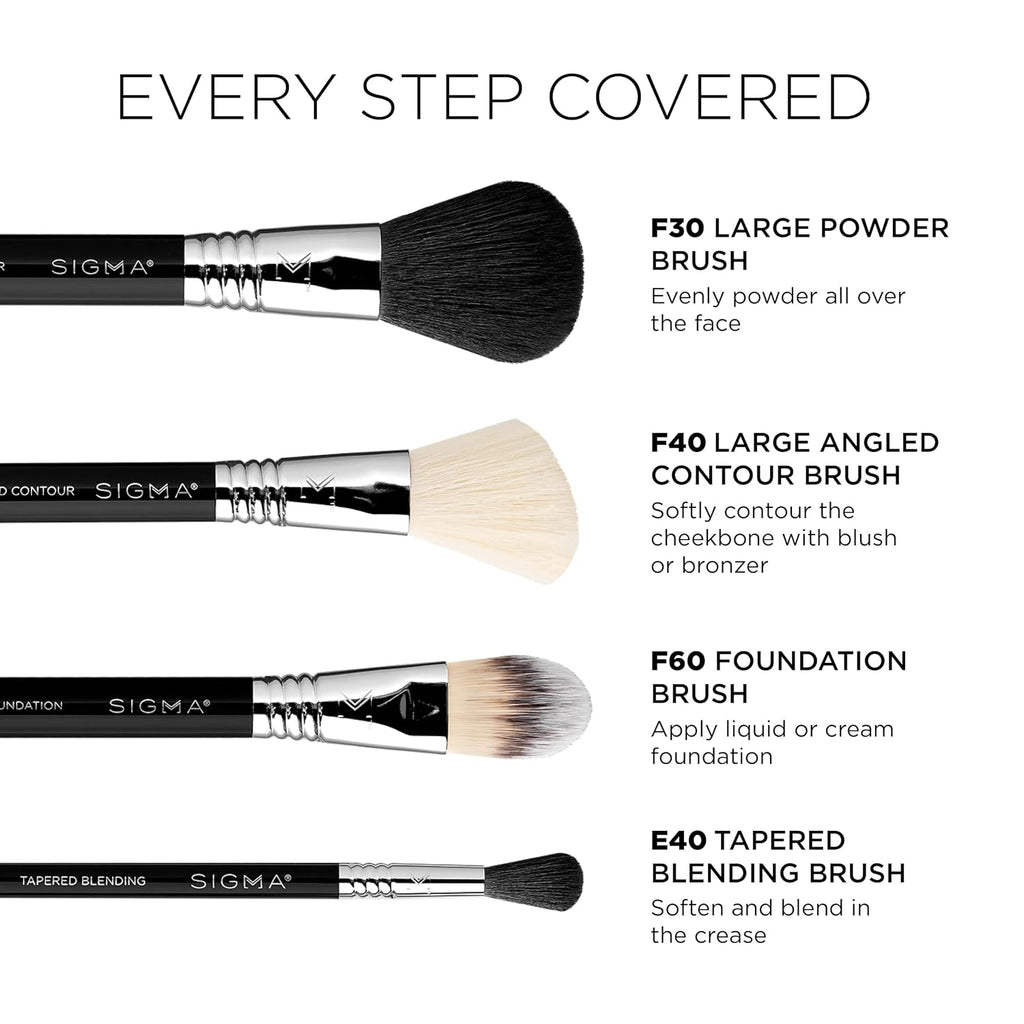Essential Travel Brush Set 7-Pc Makeup Brushes & Carrying Case