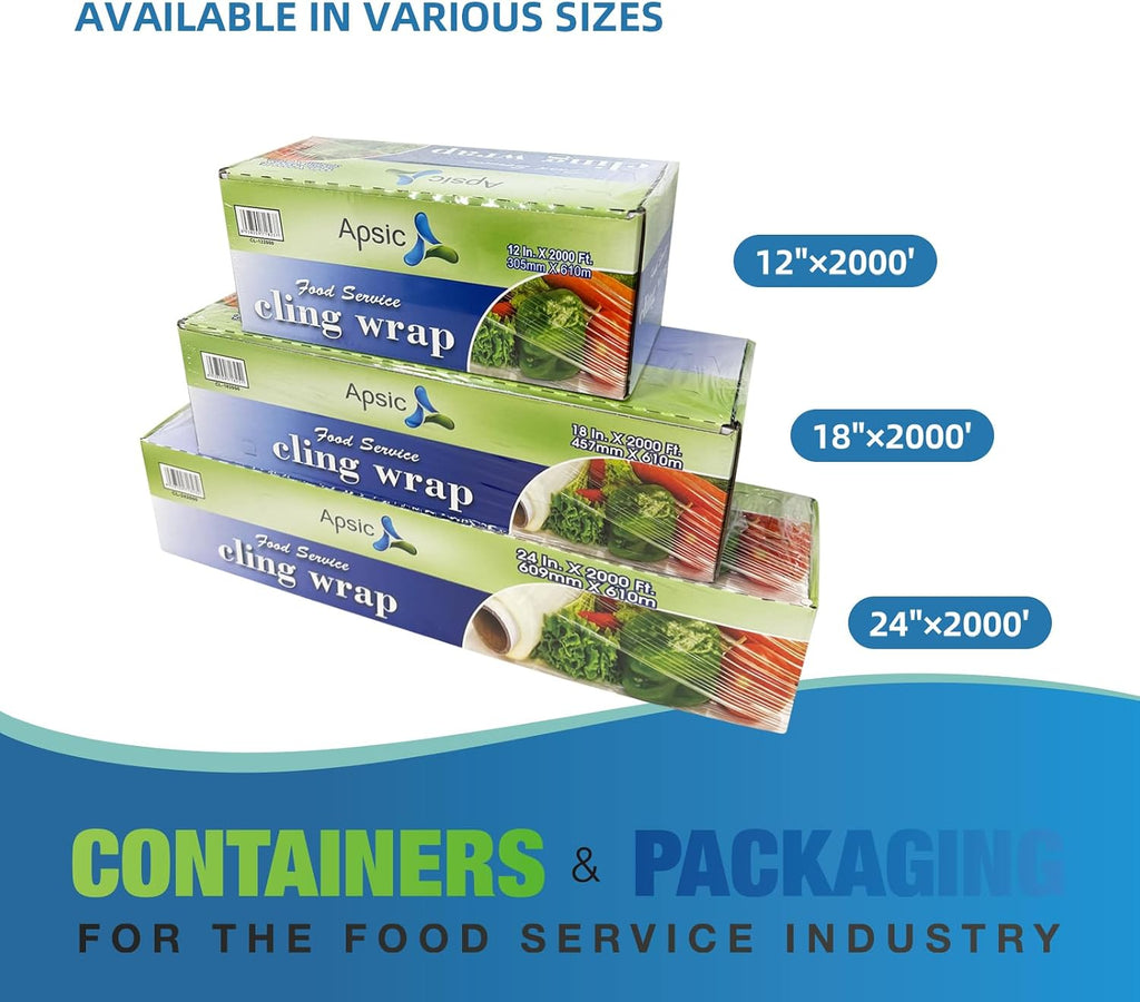 18in x 2000ft Standard Cling Wrap Roll With Serrated Cutter Food Wrap