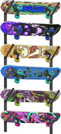 Skateboard Rack-6-Tier Skateboard Wall Mount & Snowboard Rack –Snowboard Wall Mount – Space-Saving Multi-Functional