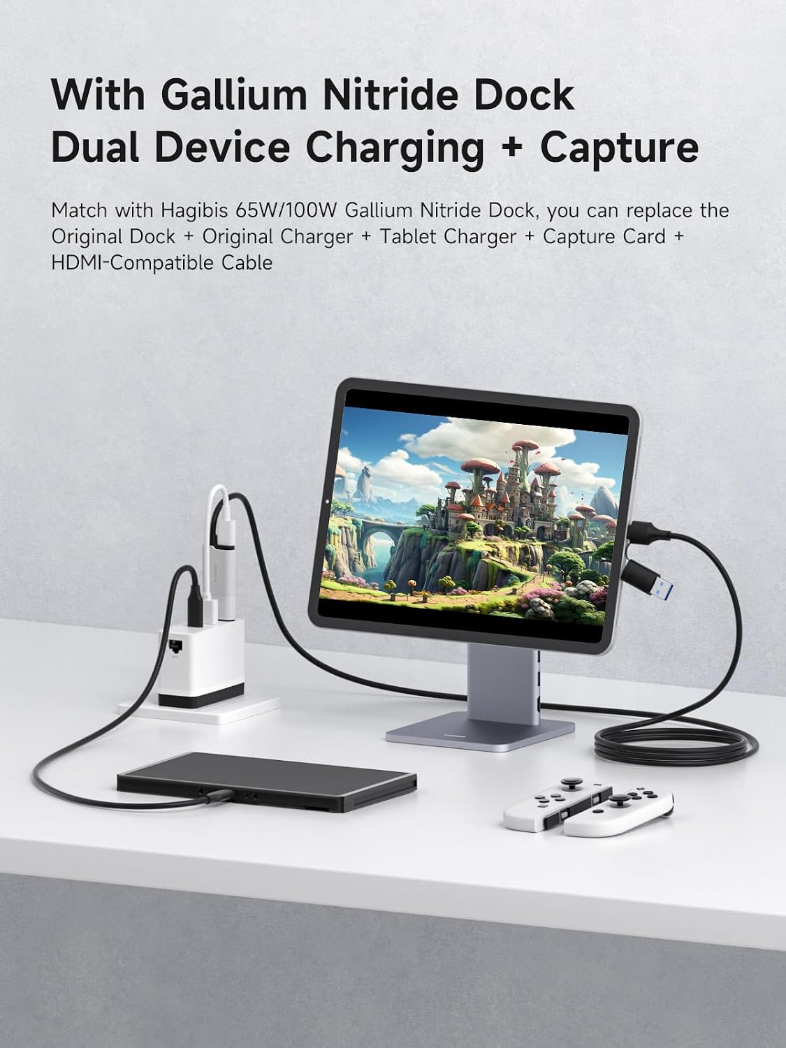 USB3.0 Video Capture Card with 100W PD, HDMI to USB A/USB C Capture Cable 1080P@60fps YUY2 MJPEG MS2130 for Quest 3 2