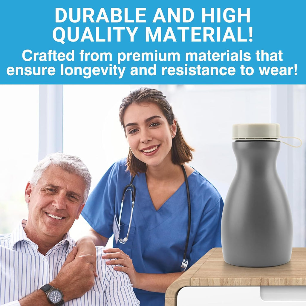 Urinal for Men with Glow-in-Dark Lid: 30 oz Spill-Proof Men's Urinal Bottle
