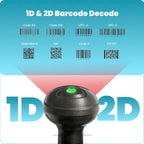HT410 Wired Handheld 2D & 1D Barcode Scanner (QR Code & Barcode) Induction Scanning with Built-in Illumination Light