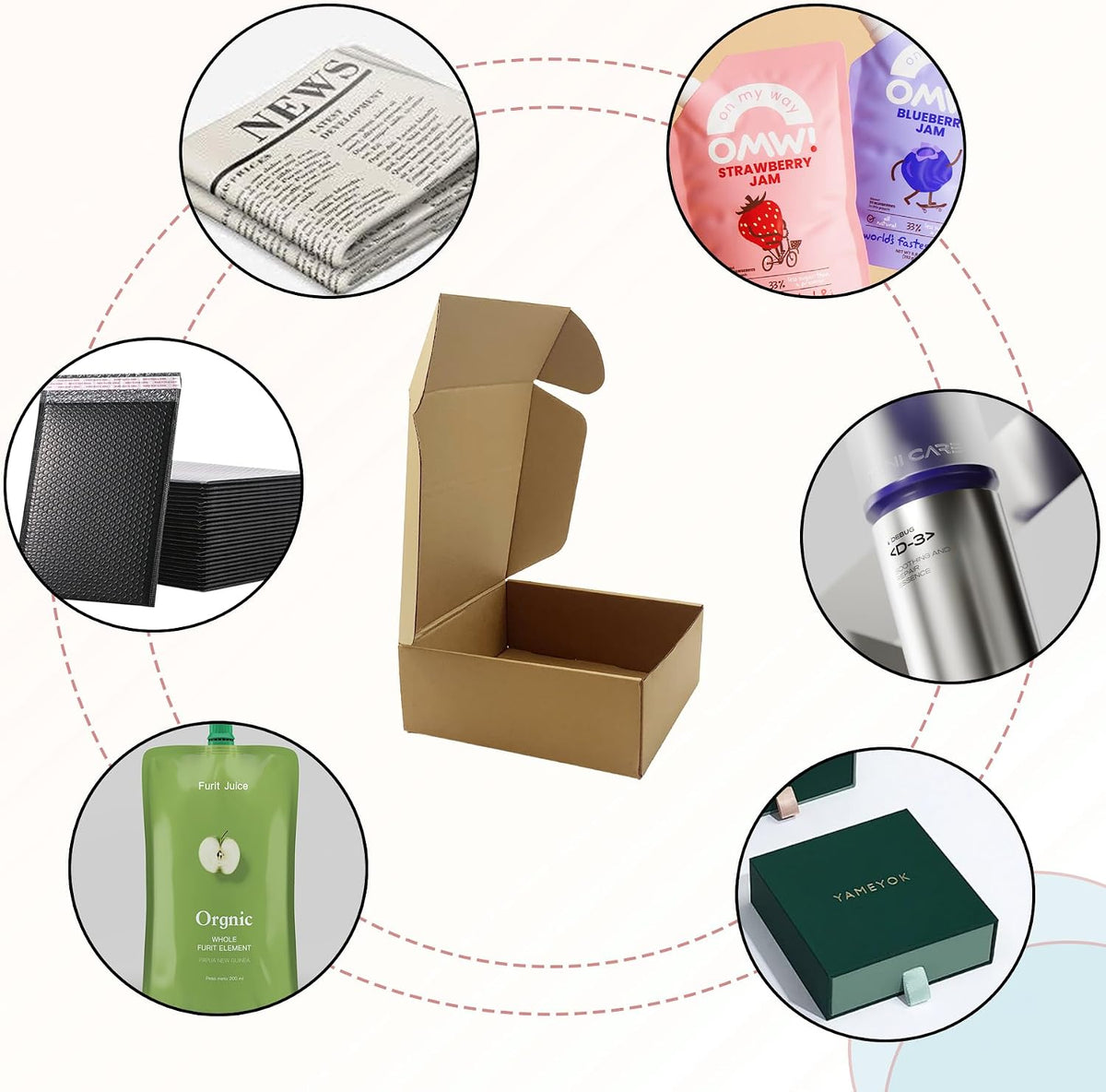 8x8x3 Inch Brown Shipping Boxes 25 Pack,Craft Gift Boxes,Bulk of Mailers