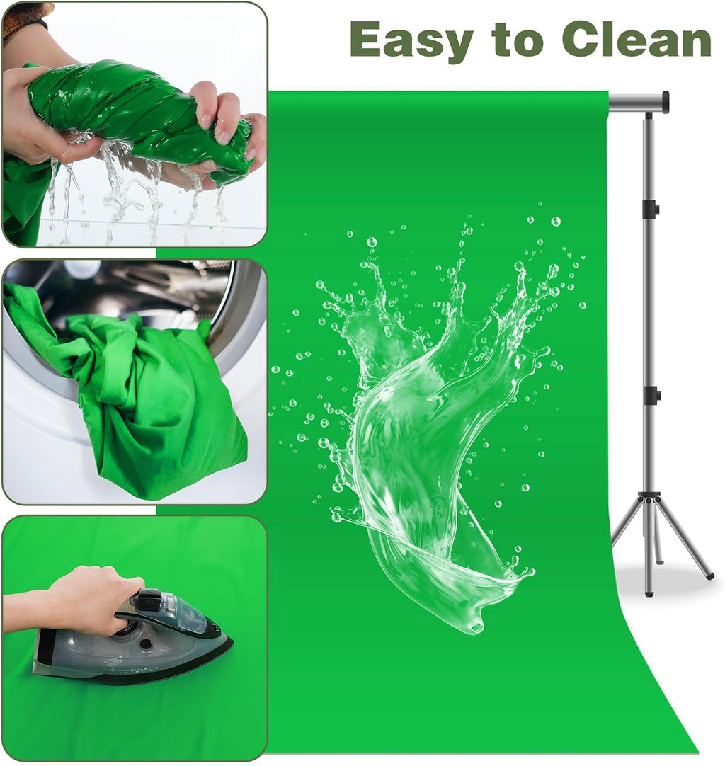10X12ft Green Screen Backdrop for Photography | Chromakey Polyester Foldable Greenscreen Background,Green Screen