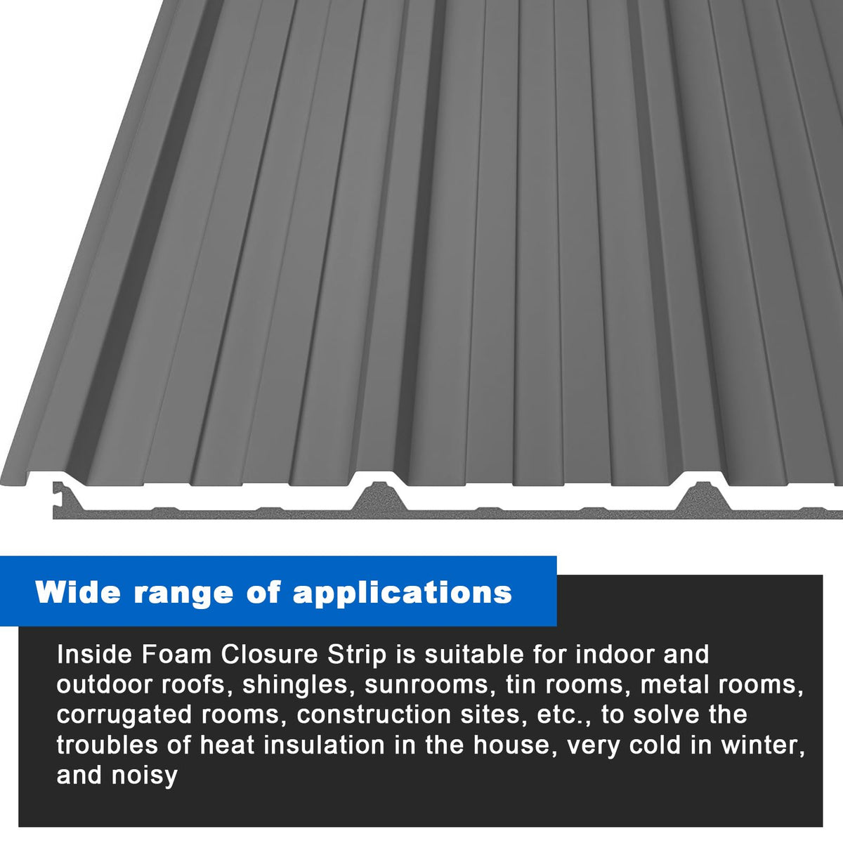 30 Pcs 9" Inside Metal Roof Foam Closure Strips R Panel Roofing