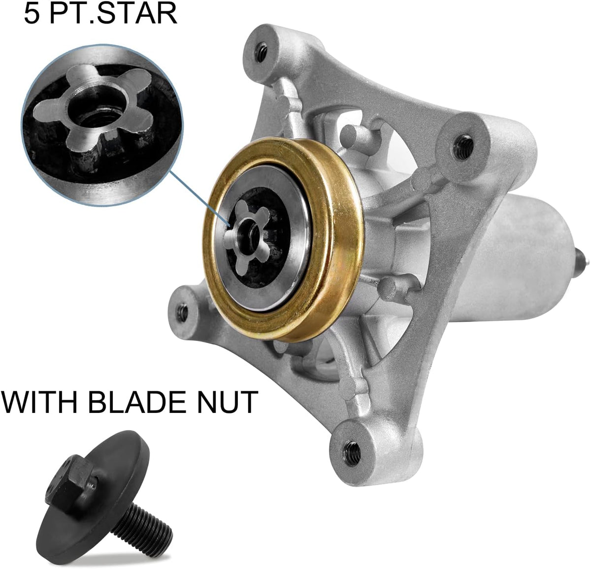 Spindle Assembly for Mower Deck Replace 187292 192870 532187292 532187281 587819701, Mandrel Kit with Bolts Fits