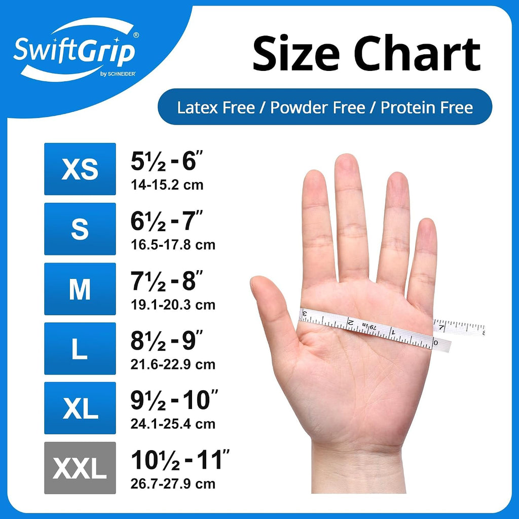 Disposable Nitrile Exam Gloves, Blue, Latex Free, Medical Gloves for Cleaning, Food-Safe, Powder Free, Non-Sterile