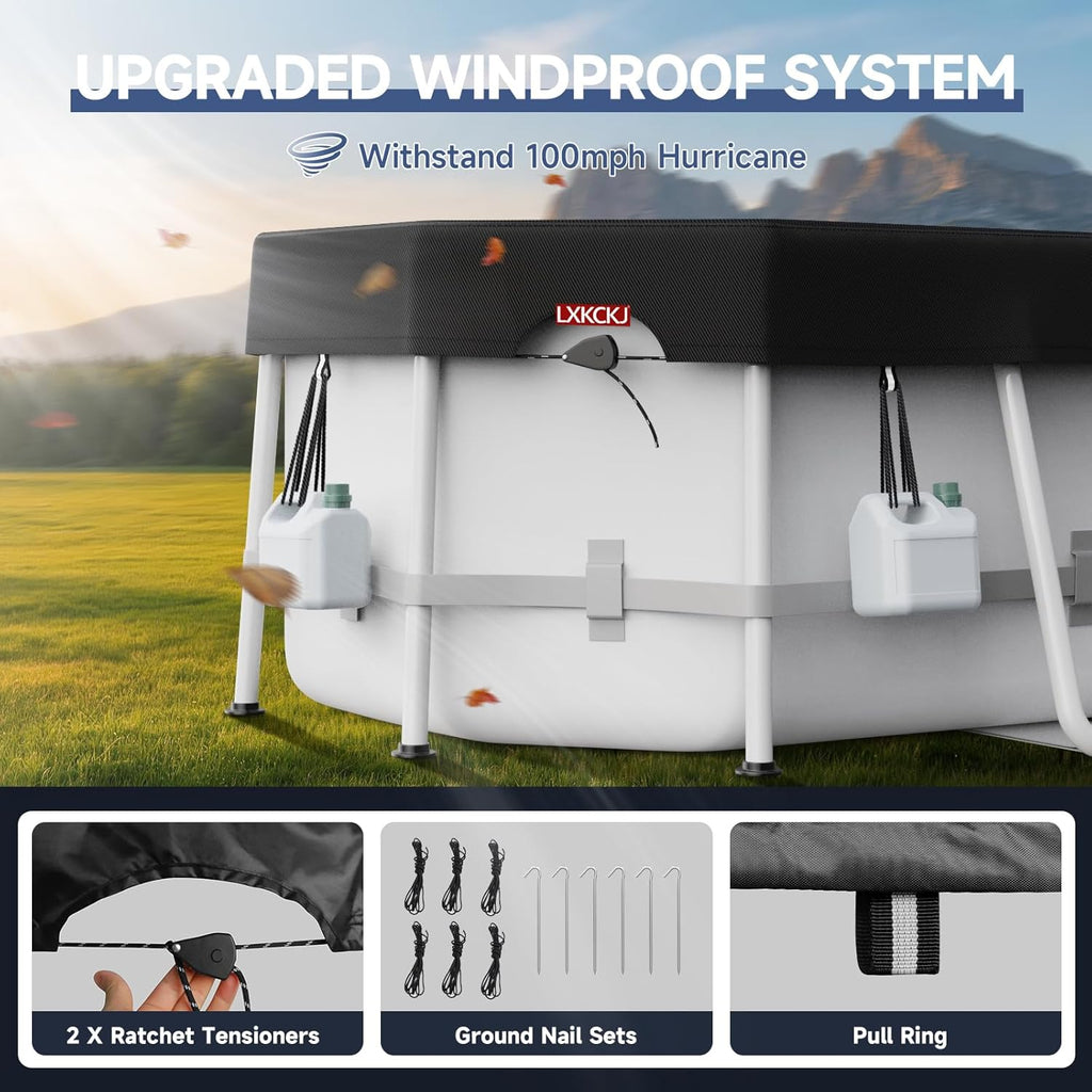 Rectangular Pool Cover for above Ground Pools, Heavy Duty Winter Cover Ideal for Waterproof and Dustproof (9x18 FT