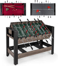 3 in 1 Multi Game Table, Swivel Combo Game Table with Foosball, Billiards & Table Tennis, Rod Storage Rack