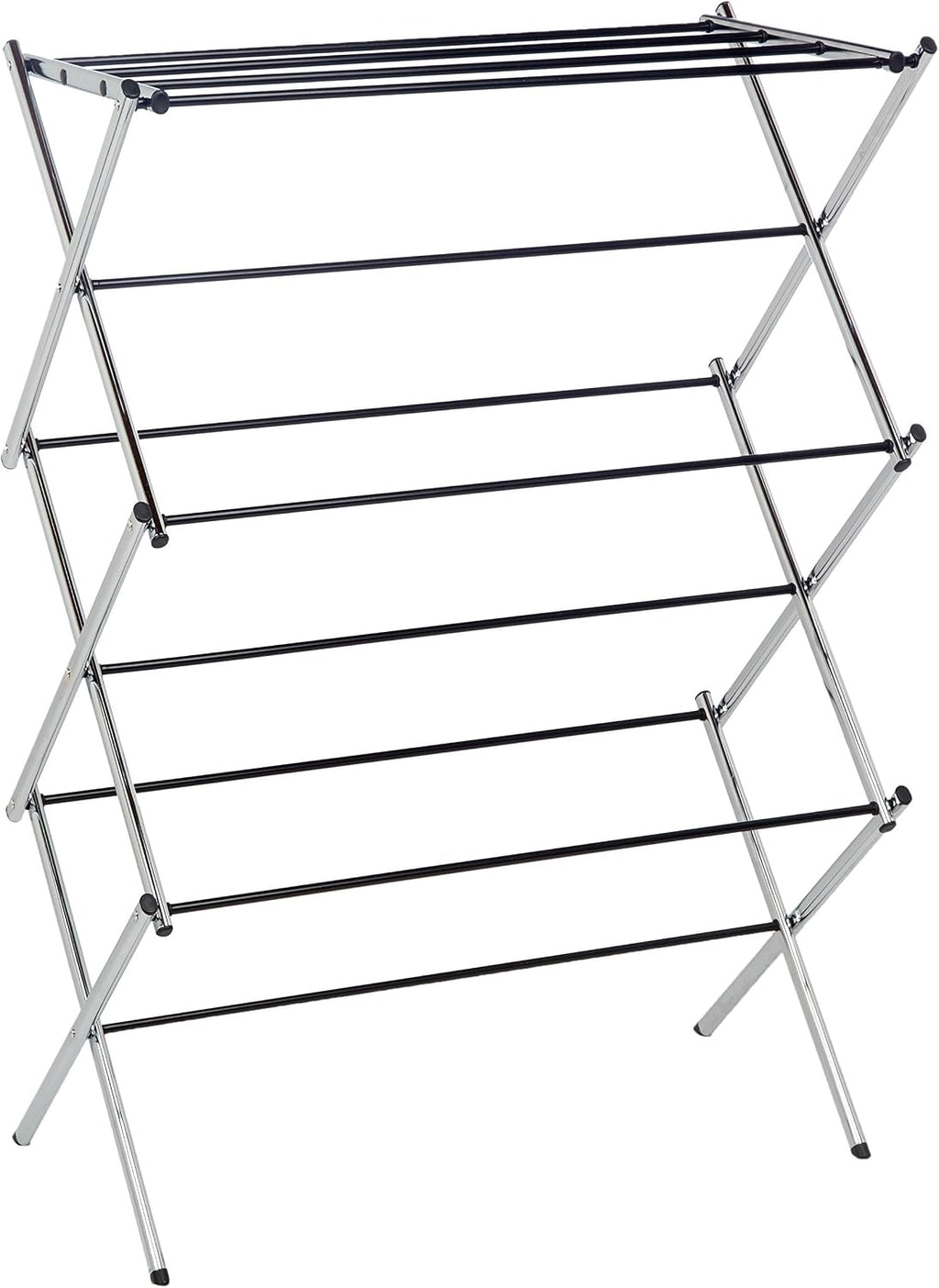 Foldable Portable Metal Clothes Drying Rack for Indoor Air Drying, Energy Saving, 14.5 x 29.5 x 41.8 inches, Chrome