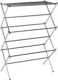 Foldable Portable Metal Clothes Drying Rack for Indoor Air Drying, Energy Saving, 14.5 x 29.5 x 41.8 inches, Chrome
