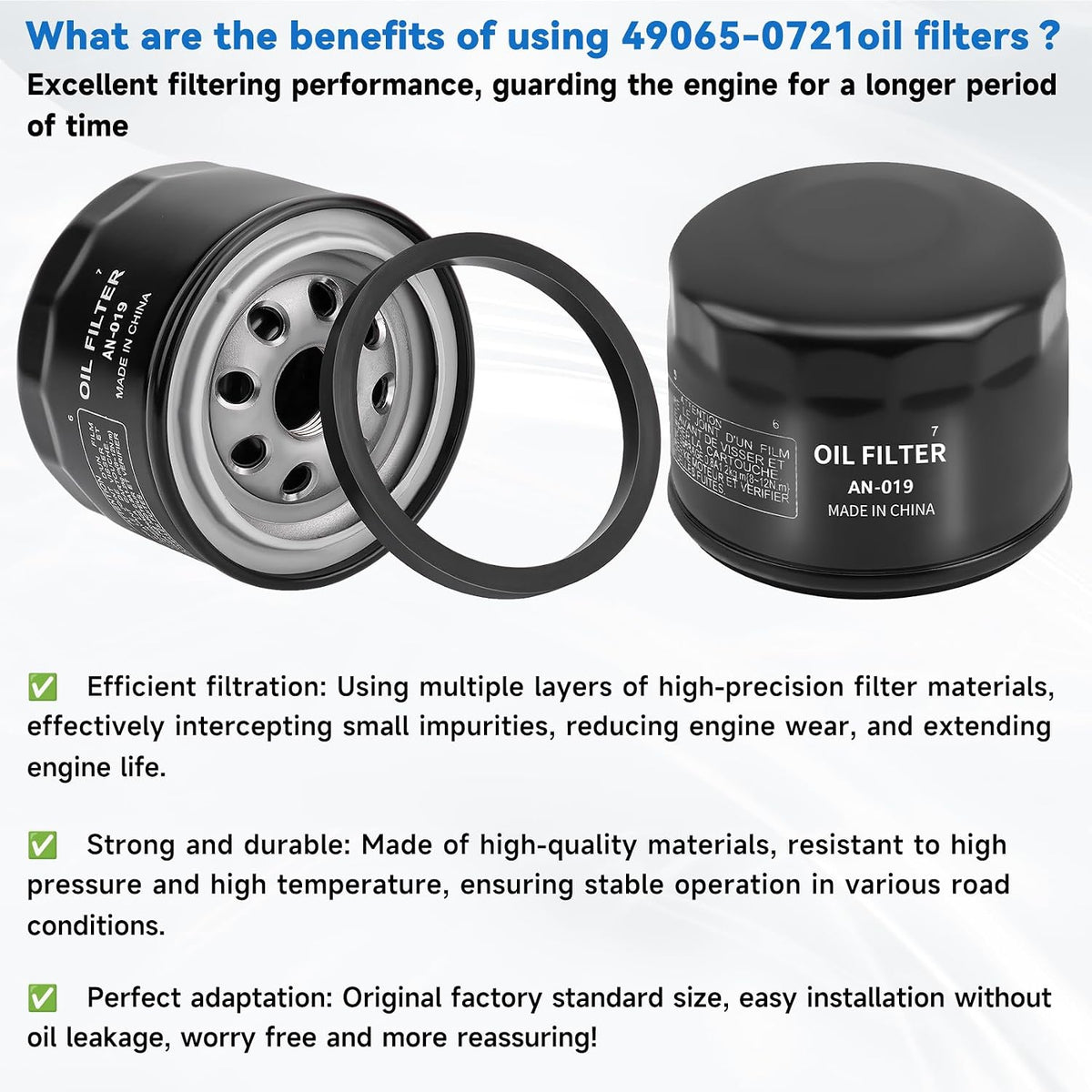 49065-0721 Oil Filter 49065-7007 for KawasakiFR691V FR730V FX691V FX730V(2)