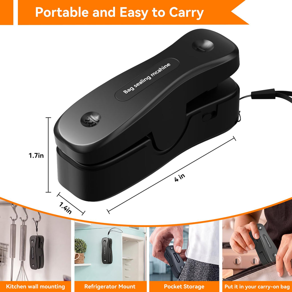 Upgraded Mini Bag Sealer, USB Rechargeable Chip Bag Sealer