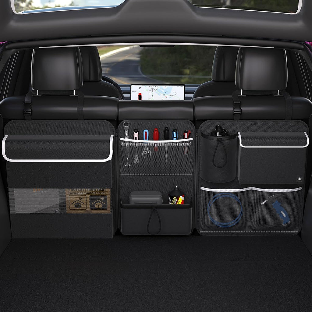 Back Seat Trunk Organizer Hanging Car Organizer Trunk Foldable Cargo Storage with 7 Large Pockets
