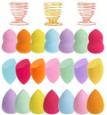 24-Pack Makeup Sponge Set with Holders, 7 Colors