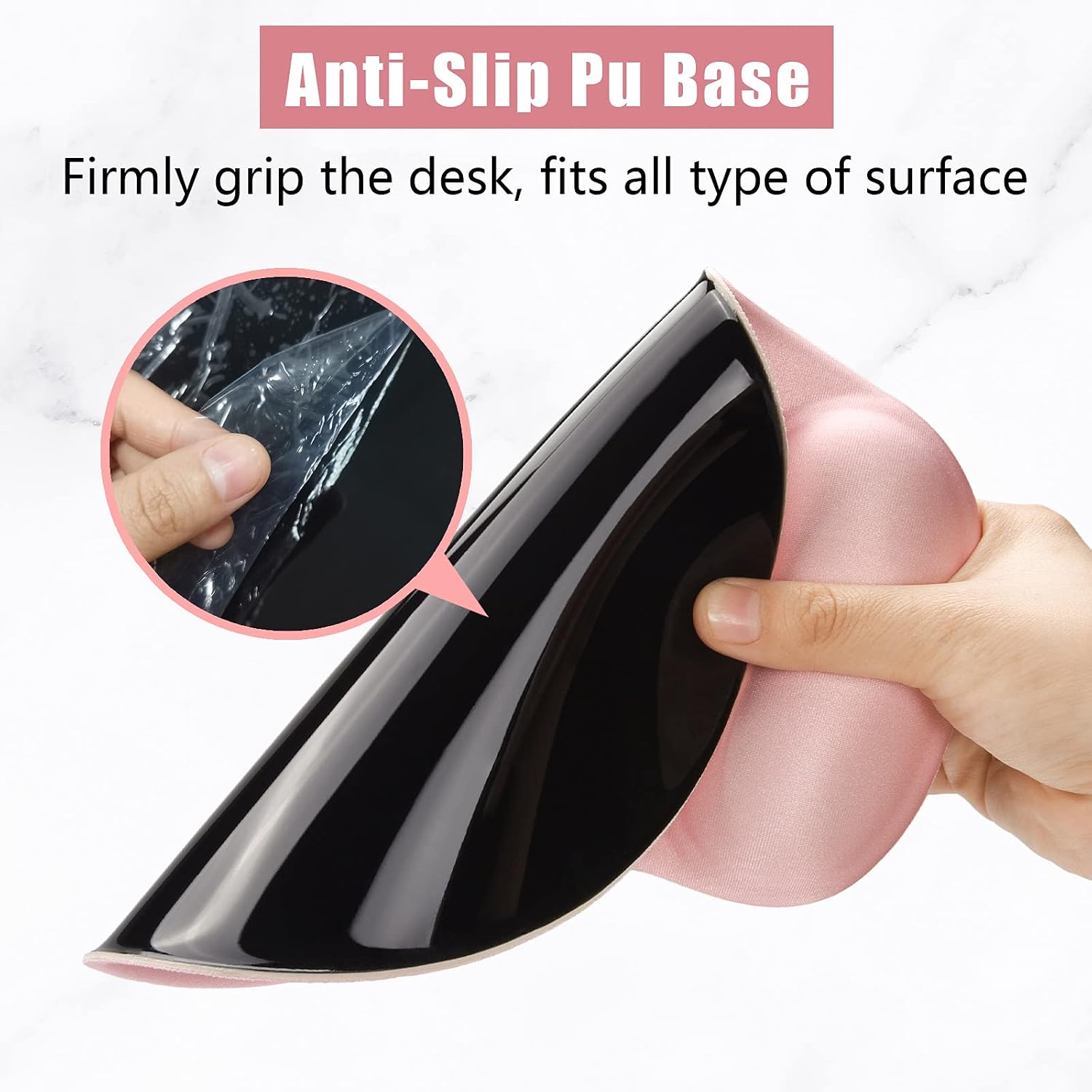 Ergonomic Mouse Pad with Wrist Rest Support, Gel Mouse Pads with Non-Slip PU Base, Pain Relief Memory Foam Computer