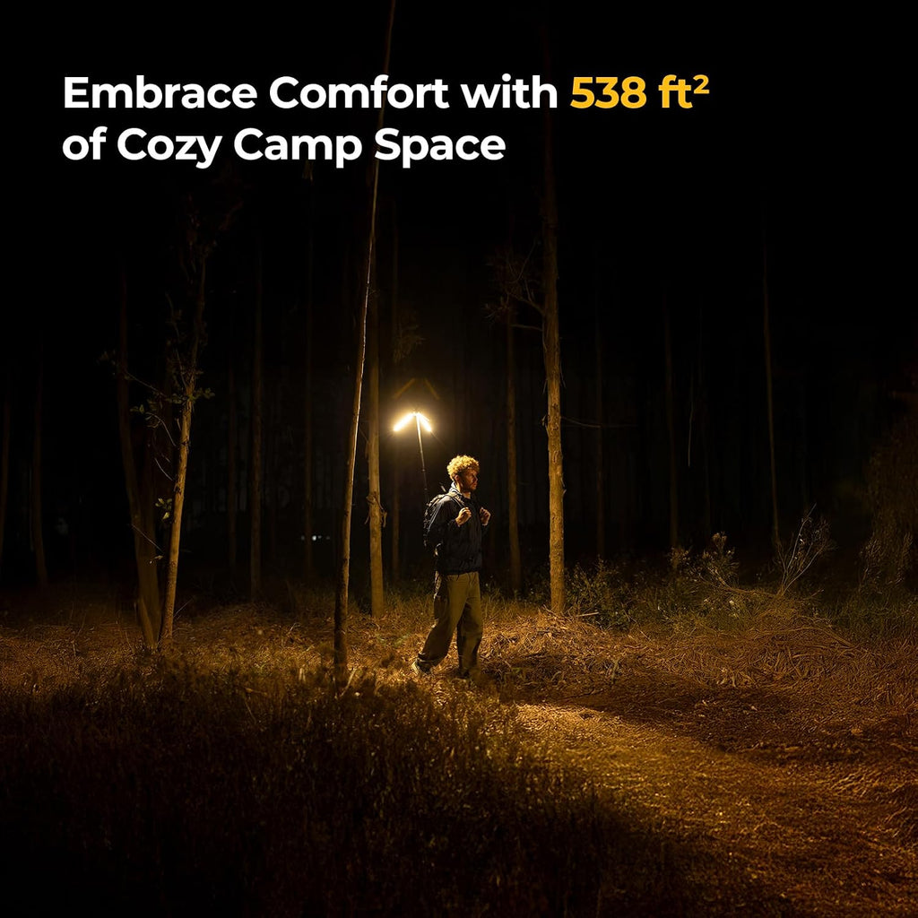 Telescopic Camping Light CL04, 15600mAh Camp Lantern Rechargeable | 5.4 ft Adjustable Height, Up to 60H Runtime