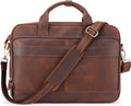 Full Grain Leather Briefcase for Men, Business Messenger Bag Laptop Bag Attache Case, Fits 15.6 Inch Laptop