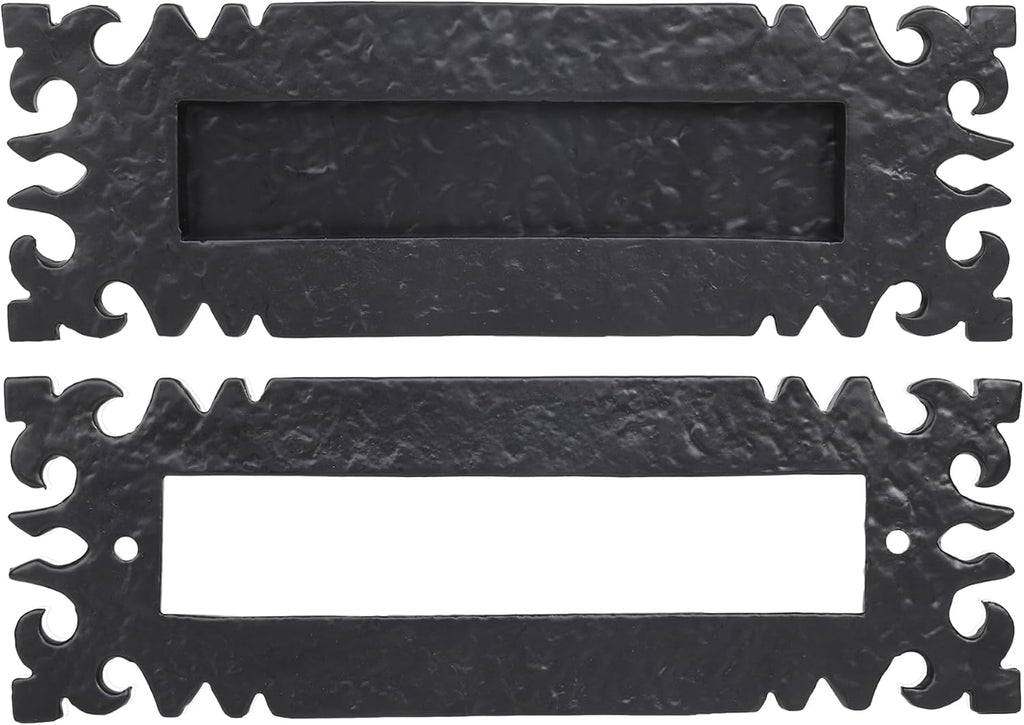 Iron Black Antique Powder Coated 12"x4" Inch Letter Plate Mail Slot For Front Door