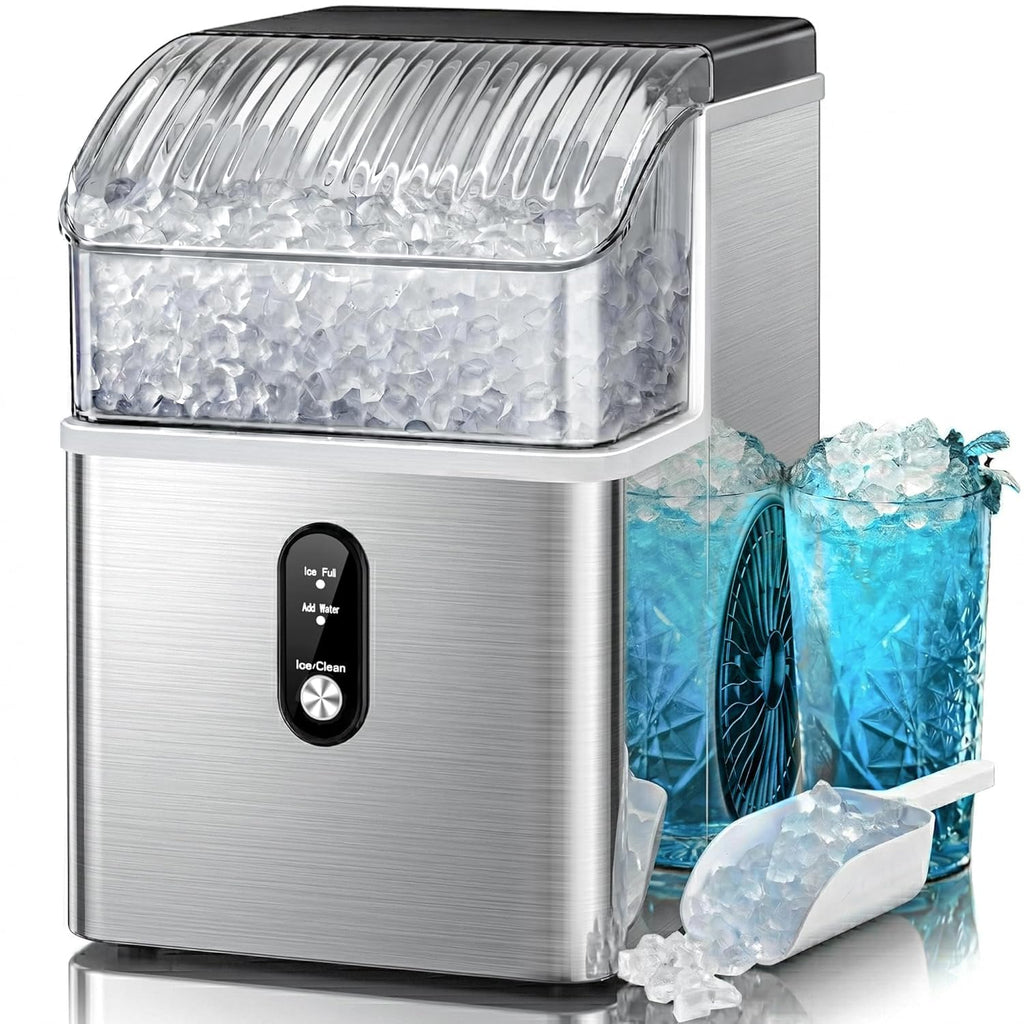 Nugget Ice Maker Countertop, 35 lbs/Day, Stainless Steel