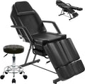 Tattoo Chair for Client, Facial Bed Esthetician Massage Headrest Table with Rolling Stool, Split Legs Design