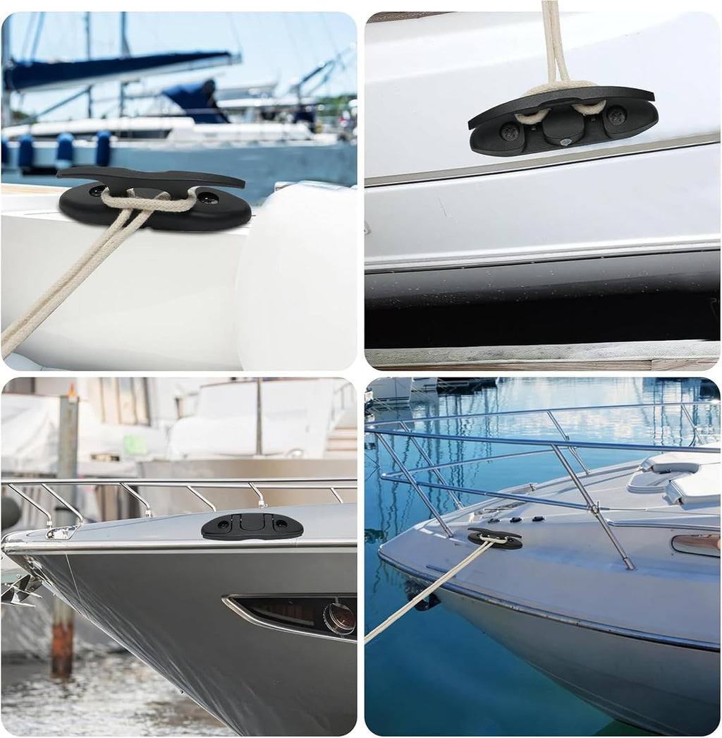 Boat Folding Cleats, 4 Pack Marine Grade Nylon Flip Up Dock Cleat
