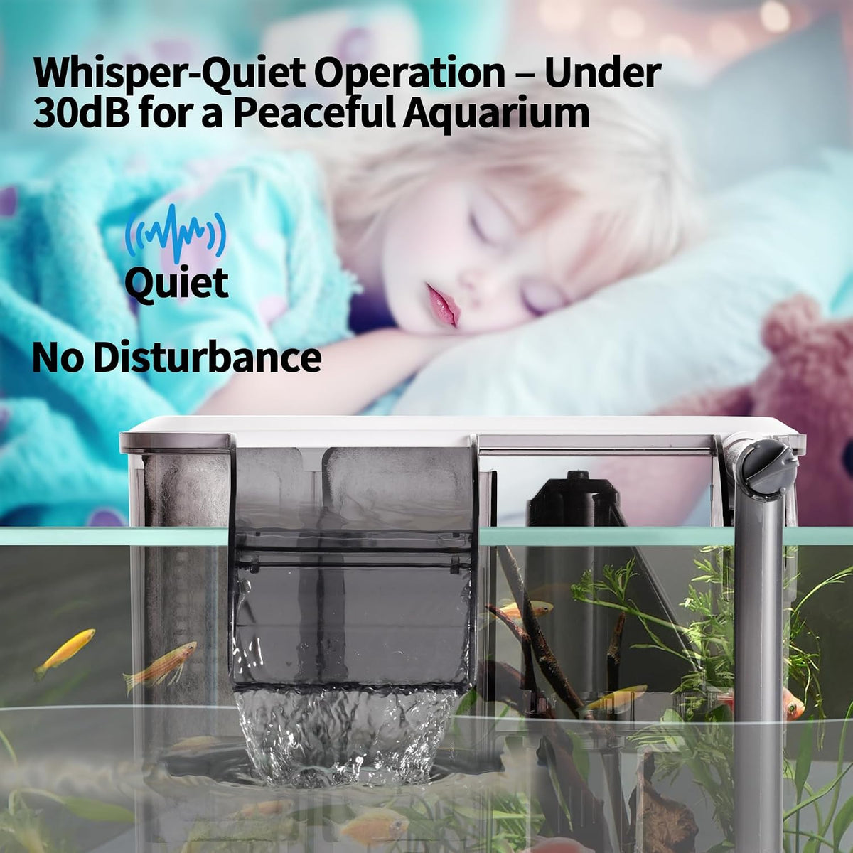 U3 HOB Aquarium Filter with UV Clarifier for 30-75 Gal Tanks