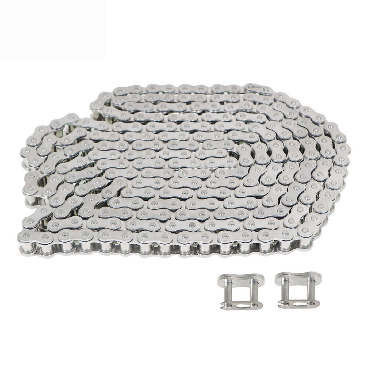 ANSI #40SS 08A Stainless Steel Roller Chain 10 Feet, Single Strand, Ideal for Chain Driven Slide Gate Operator and More, Interchangeable with ANSI #41#428 and #420 Roller Chain