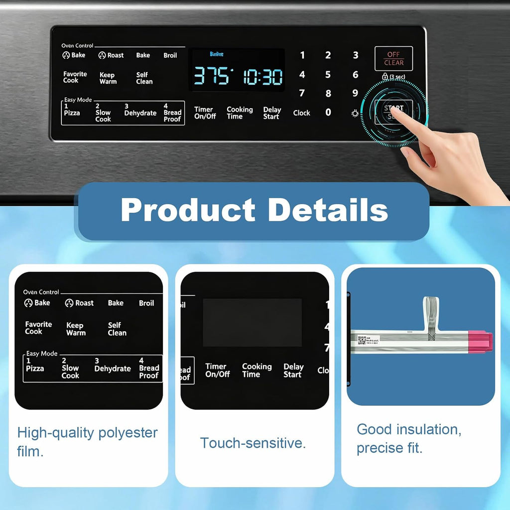 DG34-00027D Stove Touch Control Panel Is Compatible With Samsung Gas Stoves NX58H5600SS/AA NX58H5600SS/AC NX58M5600SB/AA NX58R5601SG/AA NX58T5601SB/AA，And Can Replace DG34-00027D
