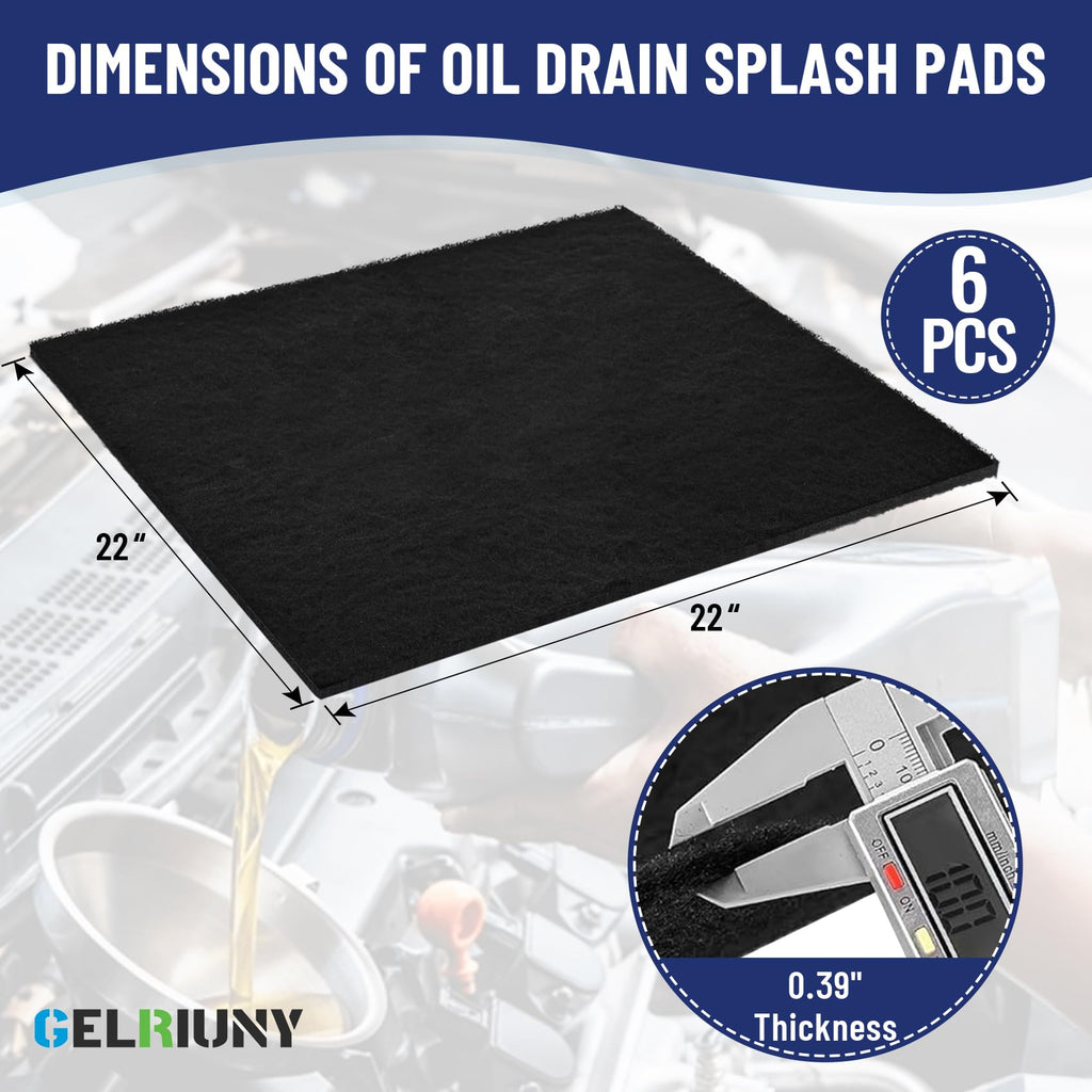 6 Pack 22" Oil Drain Splash Pad, Square Oil Change Mat, Oil Splash Pad