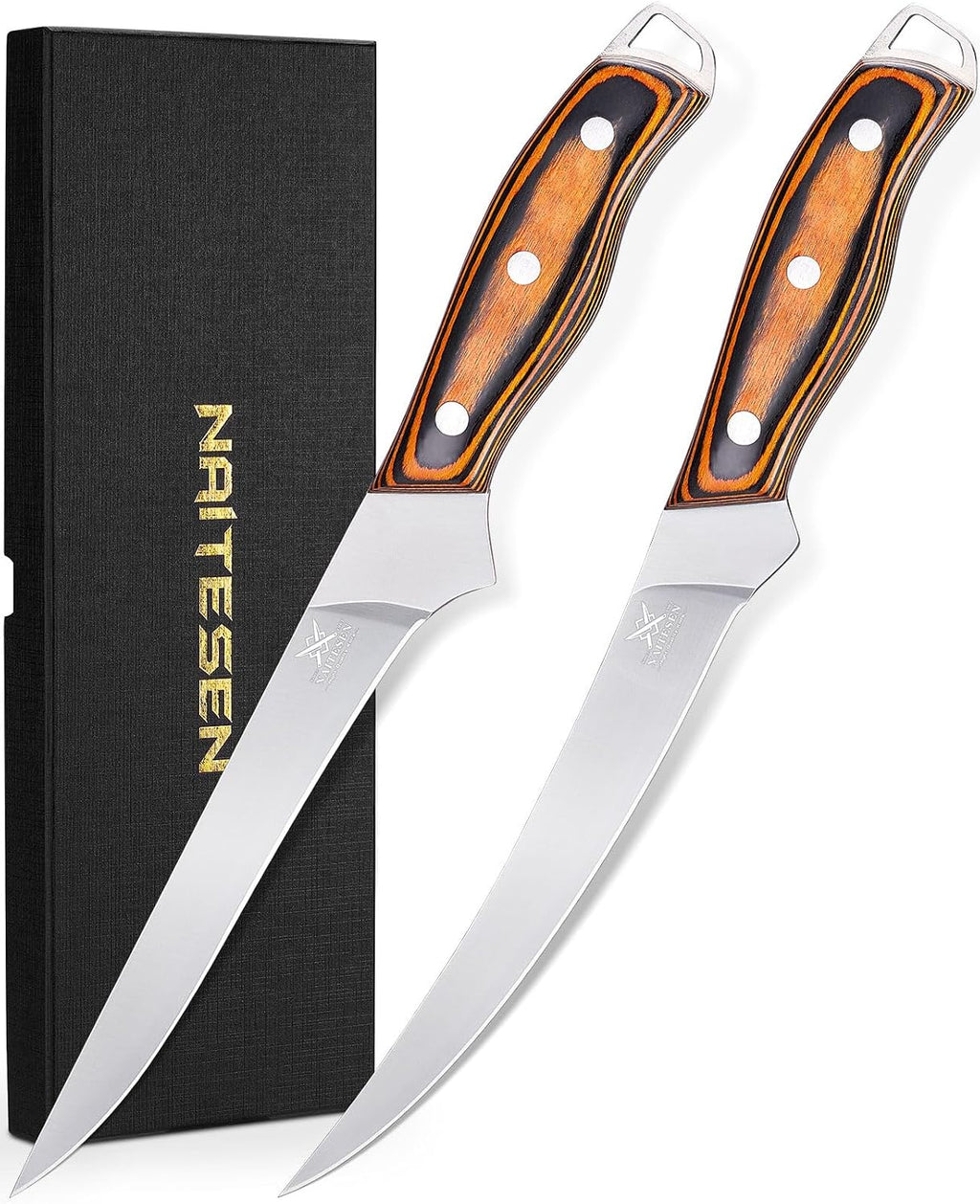 Professional Boning Knife and Fillet Knife Set 2 with Gift Box