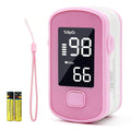 Pink Fingertip Pulse Oximeter,Blood Oxygen Saturation Monitor for Kids Adults, High Accuracy O2 Meter for All