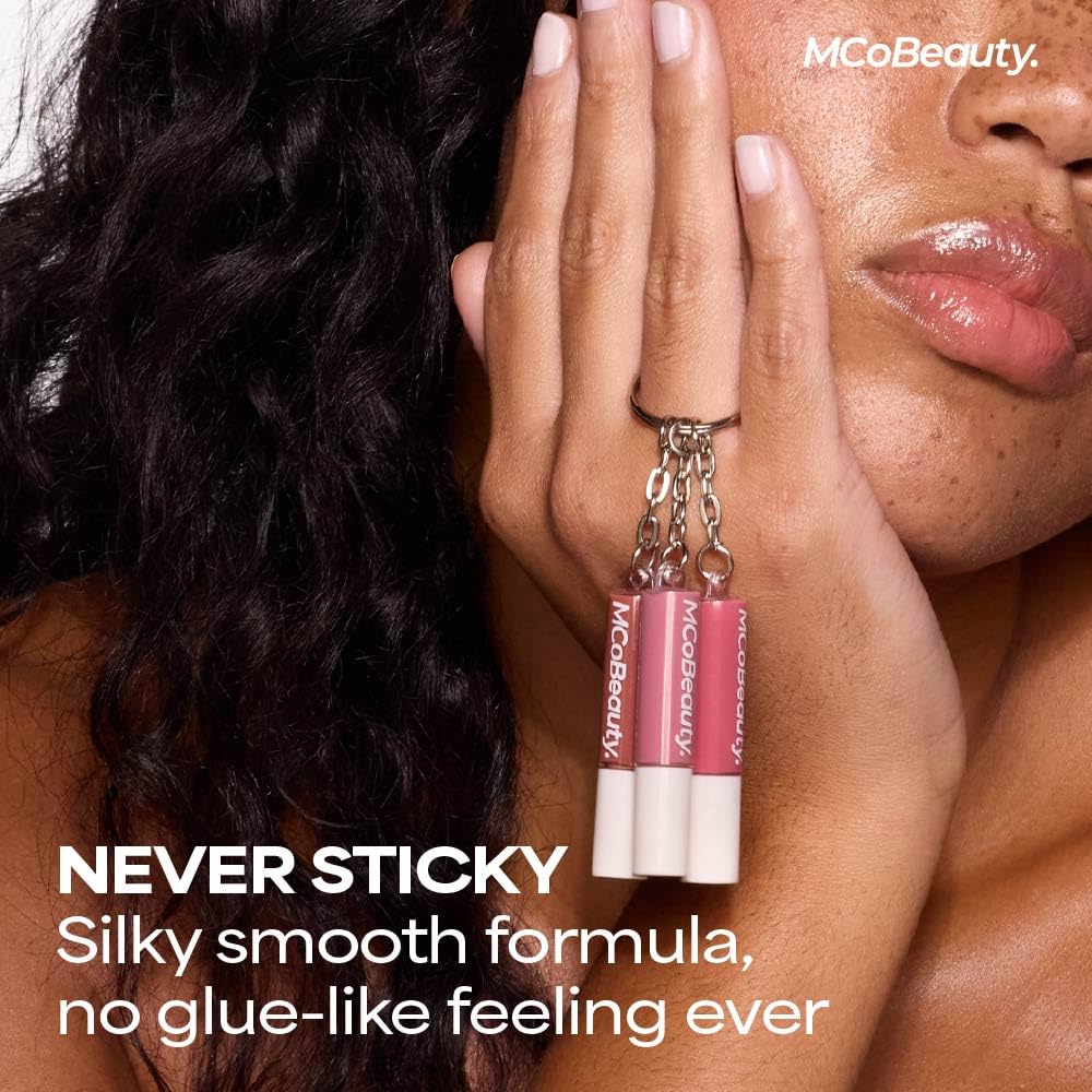 Lip Gloss Trio - Keychain Lip Gloss Set of 3 Mini Glosses