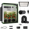 2x4 Complete Grow Tent Kit with LED Grow Light and Fan Filter, 48"x24"x60" 1680D Mylar Indoor Grow Tent System with