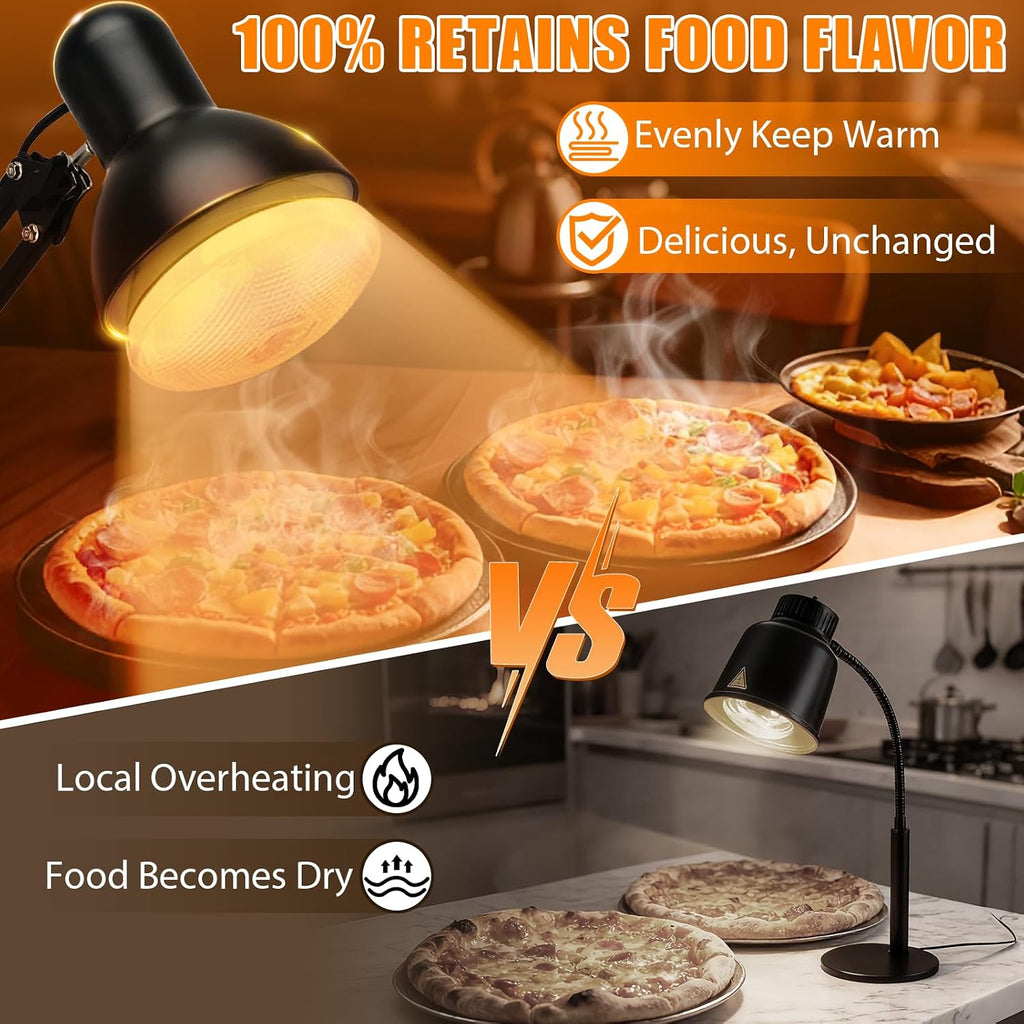 Portable Food Heat Lamp [Foldable Design] [3S Heating] Food Warmer Lamp