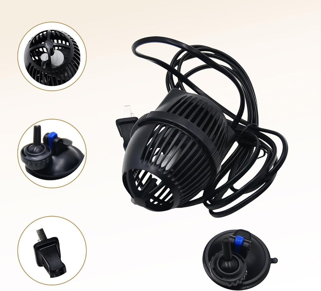 Aquarium Circulation Pump,800 GPH Fish Tank Powerhead, Saltwater Wave Maker, Submersible Water Pump with Suction Cup