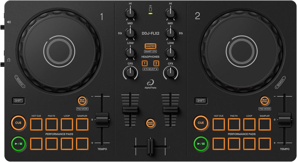 /Pioneer DJ DDJ-FLX2 Beginner DJ Controller – Portable USB-Powered 2-Channel Controller with Professional Layout –